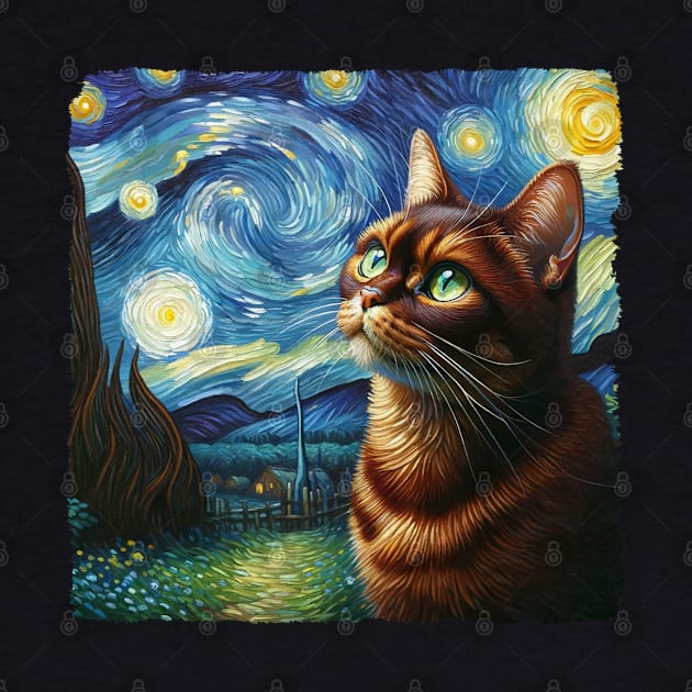 Havana Starry Night Inspired - Artistic Cat by starry_night